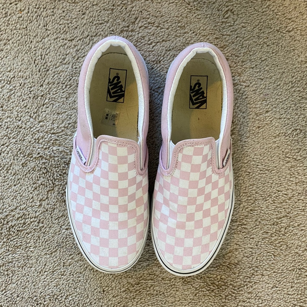 Pink Checkered Vans Size 6